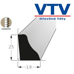 Lišta dřevěná P 2518 SM   2,4m
