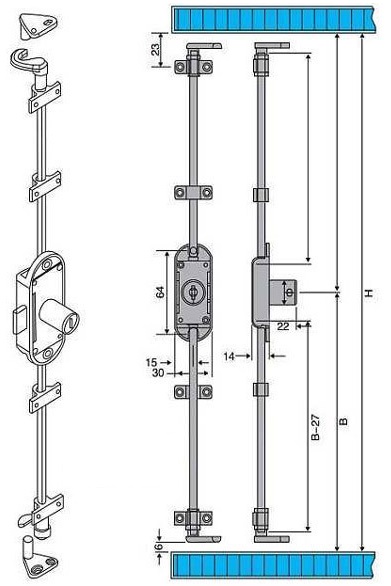 Zamek trojces ni IP T 30 AVES 368