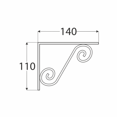 WOZ 150 HB konzole dekorativní kovaná 140×110 gradovaná černá