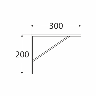 WSWP 300/20 konzole zpevněná 300x200x20x3 bílá