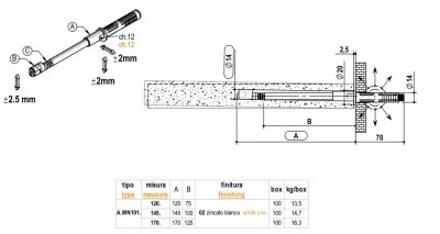 Konzole skryta 14*145mm s regul. s hmoždinkou
