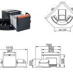 Kos odpadkový CUBE rohový 8+8+18L + 2 postranní koše 3