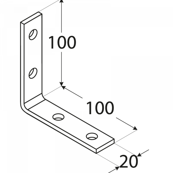 KW5 - úhelník úzký100x100x20x4,0 mm 1