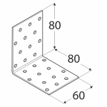 KM8 - úhelník montážní 80x80x60x2,0 mm 3
