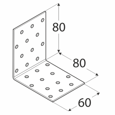 KM8 – úhelník montážní 80x80x60x2,0 mm