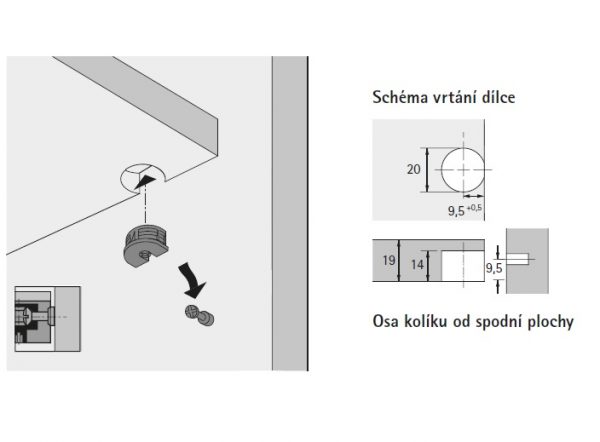 Excentr VB35M/19 černá s osazením 0079643 2