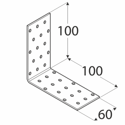 KM11 – úhelník montážní 100x100x60x2,0 mm