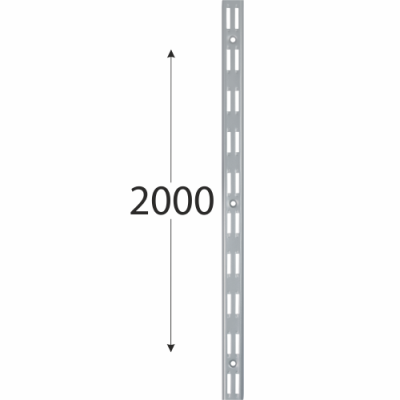 WLD 2000s nosná konzolová lišta dvojitá 2000 mm šedá