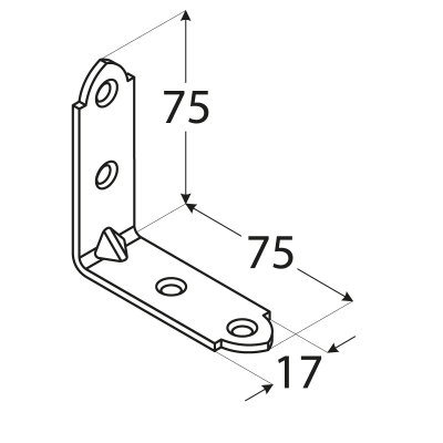 KWO 4 / KW 60 – úhelník úzký75x75x17x2,0 mm (zinc coated)