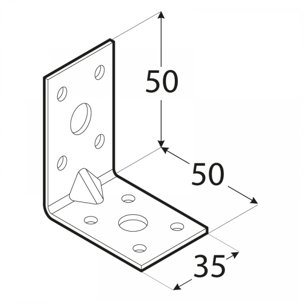 KPL 5 - úhelník s prolisem 50x50x35x2,0 mm 1