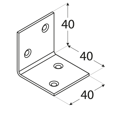 KSO 2 – úhelník široký (zinc coated) 40x40x40x1,5 mm
