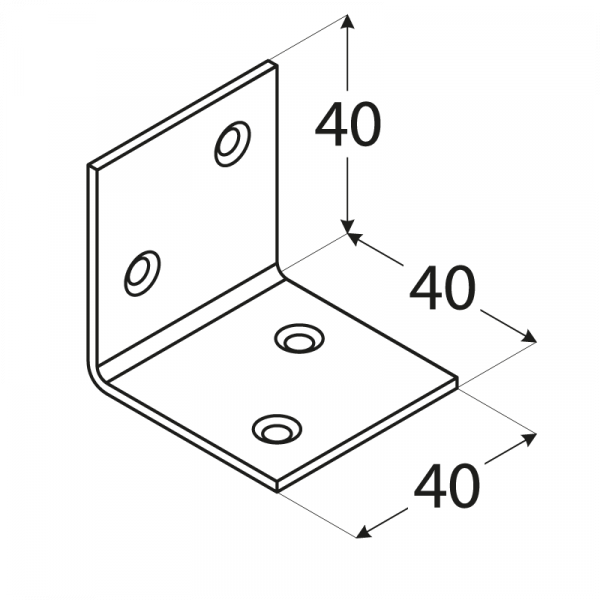 KSO 2 - úhelník široký (zinc coated) 40x40x40x1,5 mm 1