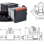Kos odpadkový CUBE rohový 18+18L + 2 postranní koše 2 Kos odpadkový CUBE rohový 18+18L + 2 postranní koše 2