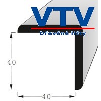 Lišta dřevěná R 4040 SM   2,4m c.153