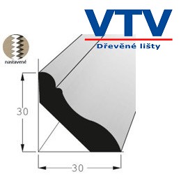 Lišta dřevěná P 3030   2,4m