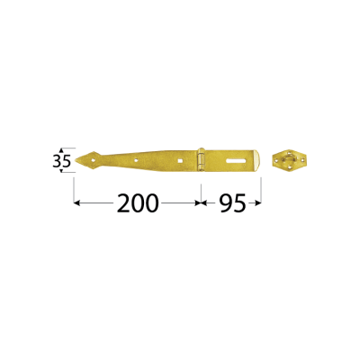 ZZB 200  Závěs zamykací brankový pásový 200×2,5 mm