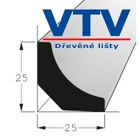 Lišta dřevěná RVI 2525 SM   2,4m