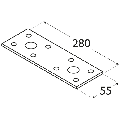 LP4 – spojka plochá 280x55x2,5 mm