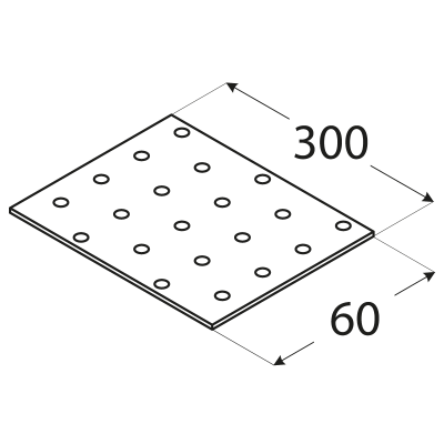 PP30 – destička perforovaná 60x300x2,0 mm