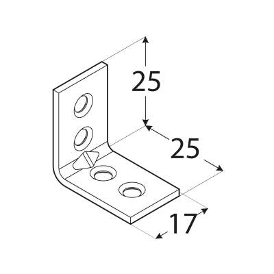 KW1 – úhelník úzký25x25x17x1,5 mm