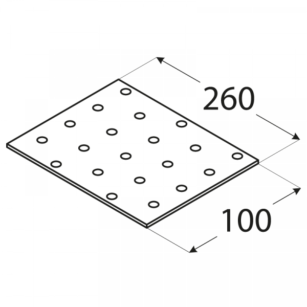 PP14 - destička perforovaná 260x100x2,0 mm 1