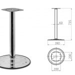 Stol.noha centralni 735*60mm /380mm chrom 6
