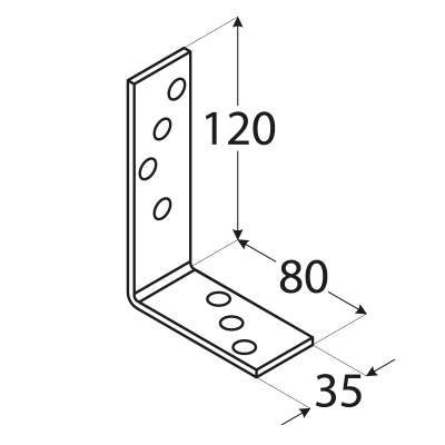 KB2 – úhelník trámový 120x80x35x4,0 mm