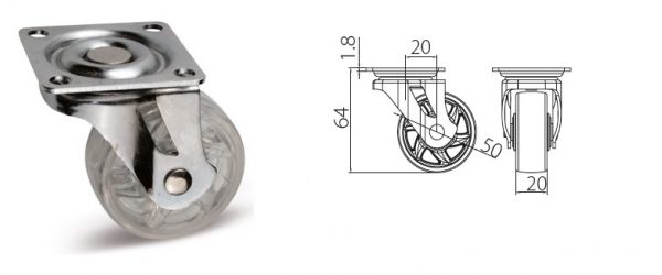 Kolečko Shift transp. pr.50mm, 30kg 1