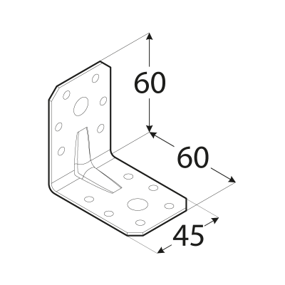 KPL 6 – úhelník s prolisem 60x60x45x2,0 mm