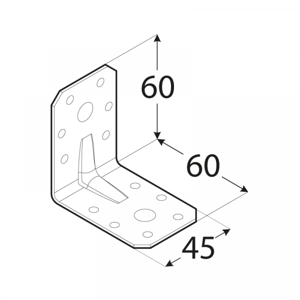 KPL 6 - úhelník s prolisem 60x60x45x2,0 mm 1