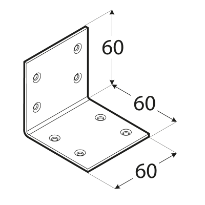 KS3 – úhelník široký 60x60x60x2,0 mm