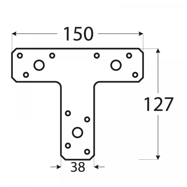 KT2 - spojka typu "T" 150x125x35x2,5 mm 1