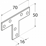KT1 - spojka typu "T" 70x50x16x2,0 mm 2
