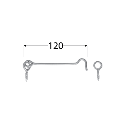 ZHK 120 Háček s očkem k zašroubování 120 mm Zn