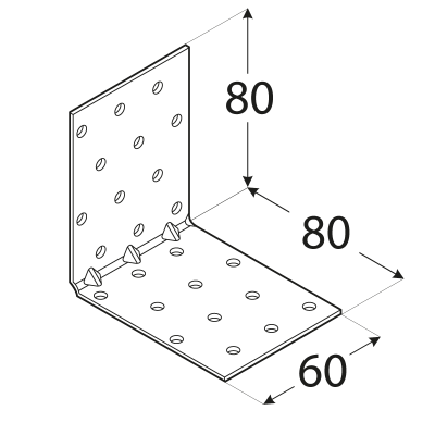 KMP 8 – úhelník montážní s prolisem 80x80x60x1,5 mm