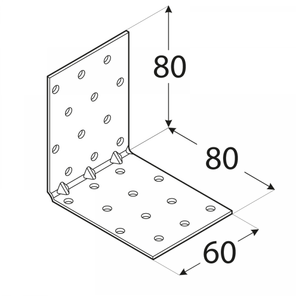 KMP 8 - úhelník montážní s prolisem 80x80x60x1,5 mm 1
