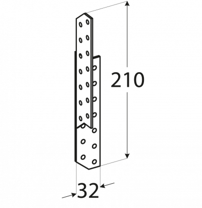 LK4 – krokvová spojka pravá 32x210x2,0 mm