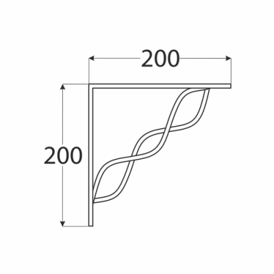 WPRP 200 konzole se splétanou vzpěrou 200×200 černá