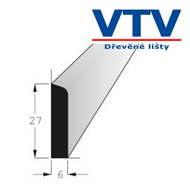 Lišta dřevěná RV 2706   2,4m Doprodej