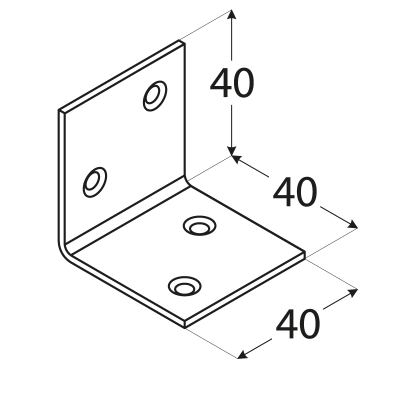 KS2 – úhelník široký 40x40x40x1,5 mm