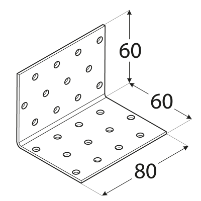 KM5 – úhelník montážní 60x60x80x2,0 mm
