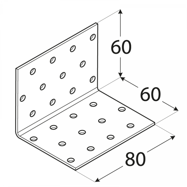 KM5 - úhelník montážní 60x60x80x2,0 mm 1