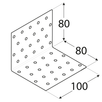 KM10 – úhelník montážní 80x80x100x2,0 mm