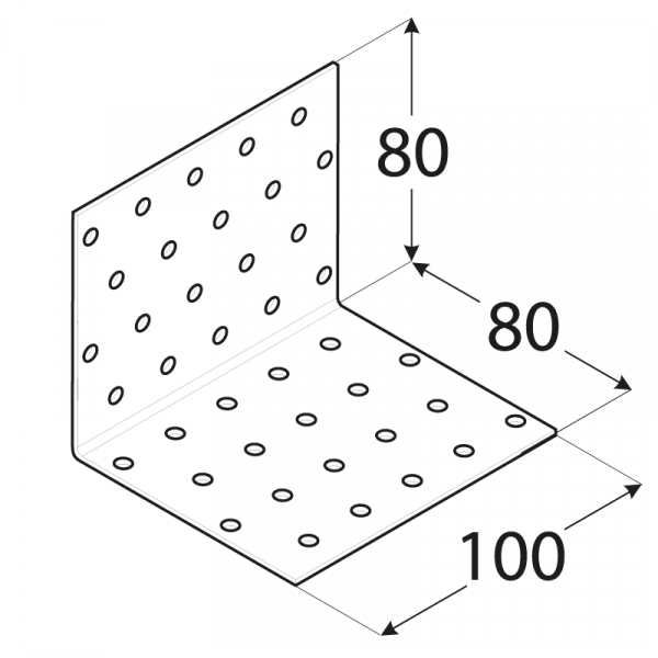 KM10 - úhelník montážní 80x80x100x2,0 mm 1