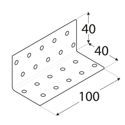 KM14 – úhelník montážní 40x40x100x2,0 mm