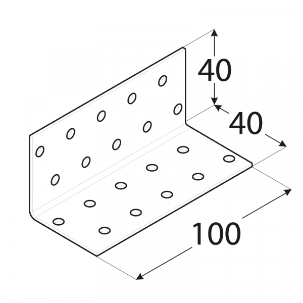 KM14 - úhelník montážní 40x40x100x2,0 mm 1