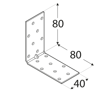 KMP 7 – úhelník montážní s prolisem 80x80x40x1,5 mm