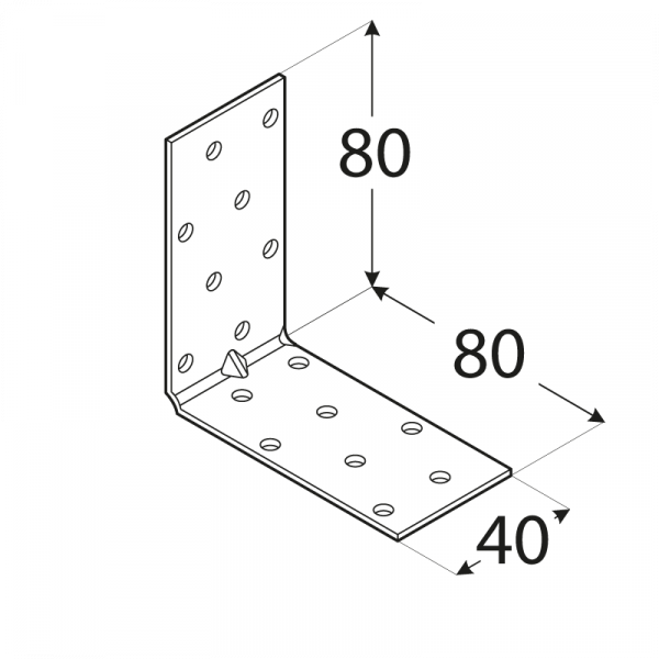 KMP 7 - úhelník montážní s prolisem 80x80x40x1,5 mm 1