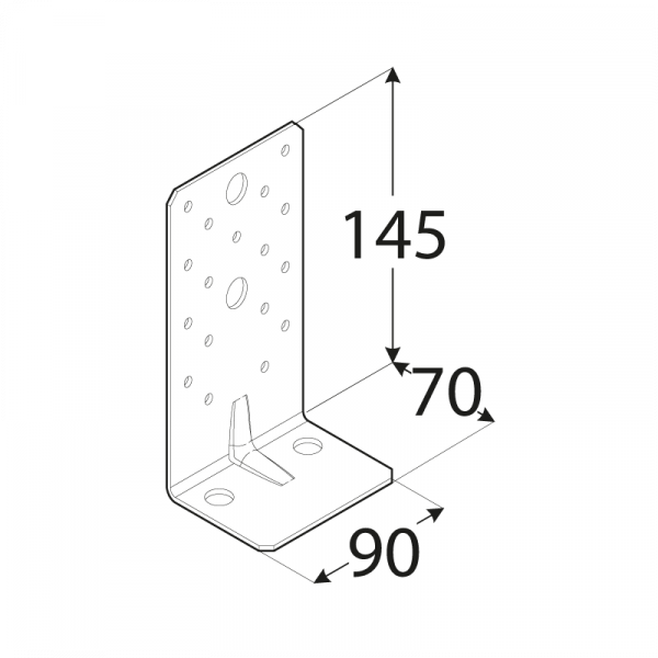 KP8 - úhelník s prolisem 145x70x90x2,5 mm 1