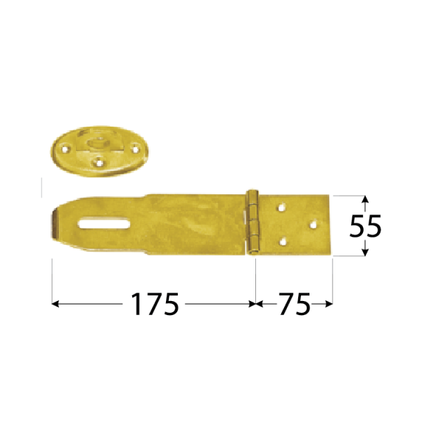 ZZK 75 Závěs zamykací krytý 250x55x2,0 mm 1